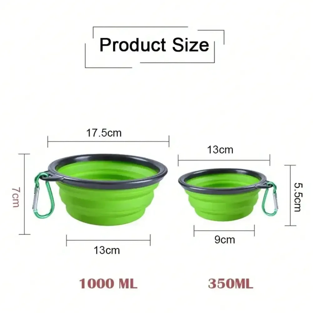 Folding Portable Silicone Dog Feeder Bowl-1