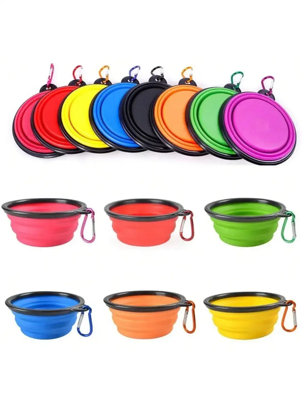 Folding Portable Silicone Dog Feeder Bowl-5