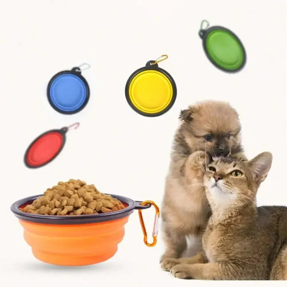 Folding Portable Silicone Dog Feeder Bowl-2
