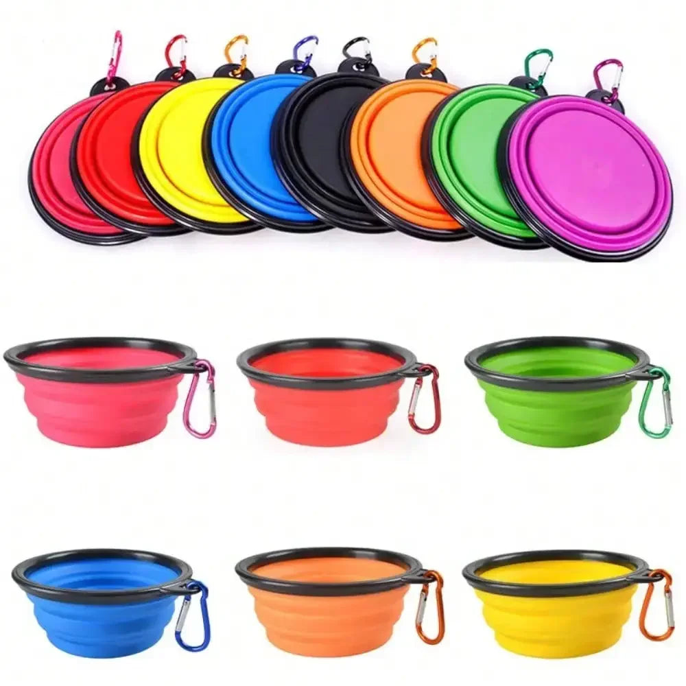 Folding Portable Silicone Dog Feeder Bowl-0